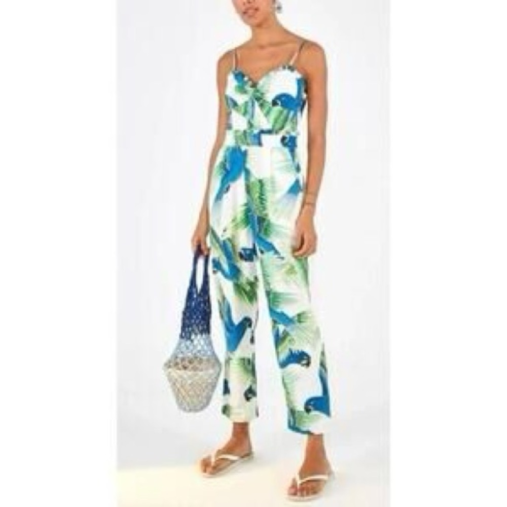 FARM Rio Tropical Blue and Green Jumpsuit